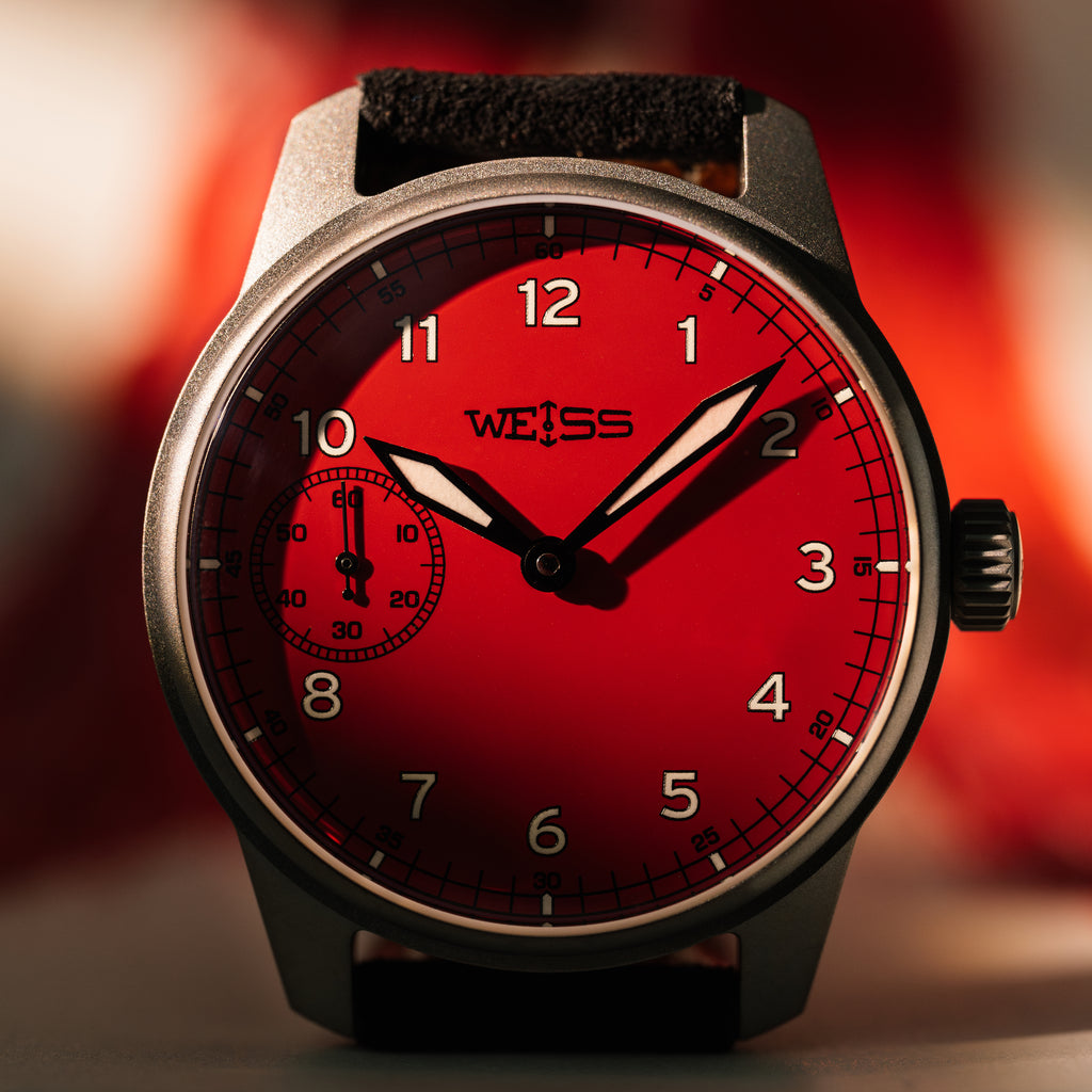 *Limited Edition* Titanium Bead-Blasted 42mm Standard Issue Field Watch: Cardinal