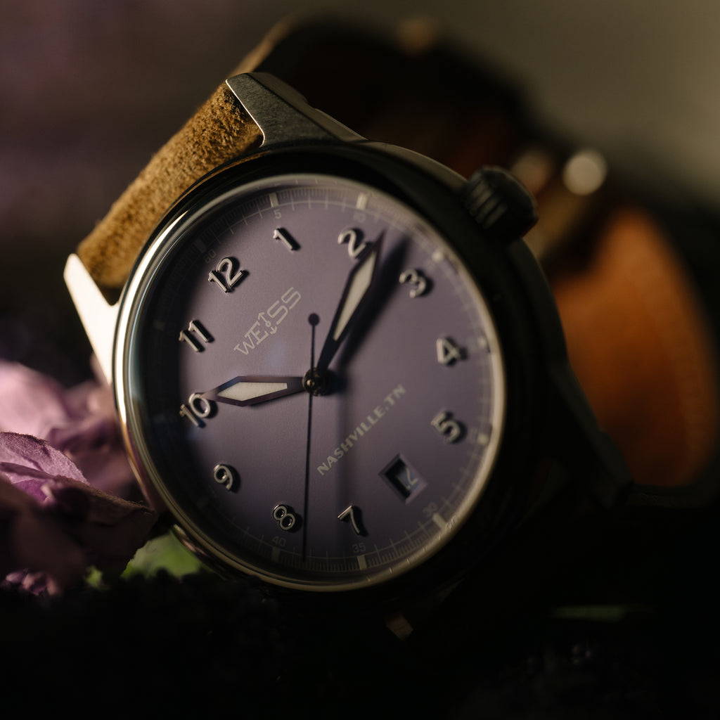 *Limited Edition* 38mm Automatic Standard Issue Field Watch with Date: Lavender Dial